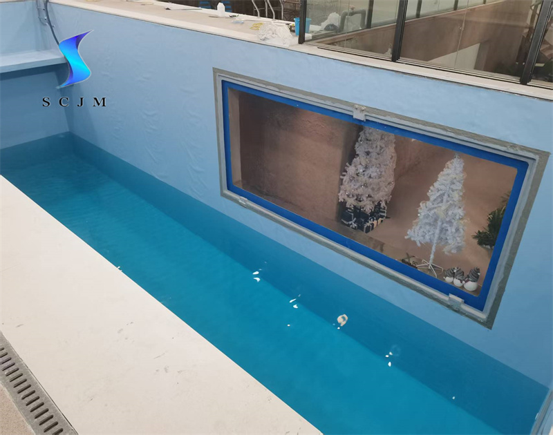 北京室內(nèi)潛水池膠膜鋪裝完成